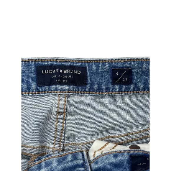 Lucky Brand Womens Size 4 Waist 29" The Roll Up Denim Shorts Mid-Rise Distressed - Picture 14 of 16